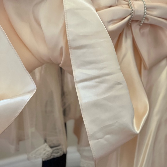 Vintage 80’s Cattiva Maya Jornot Light Pink Peach Size 4 Dress With Puffy Sleeve - Picture 7 of 8